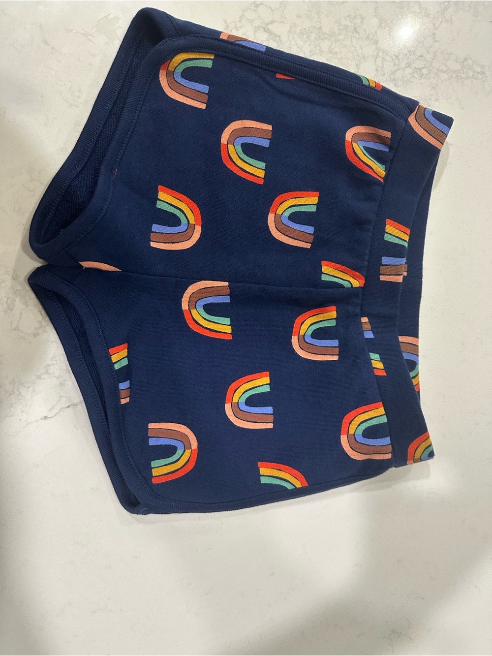 Hannah Anderson size 5. Never Worn. Navy Rainbow Print Kids Shorts